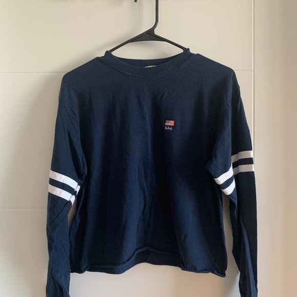 Brandy Melville Navy Long Sleeve T-Shirt - Picture 1 of 2